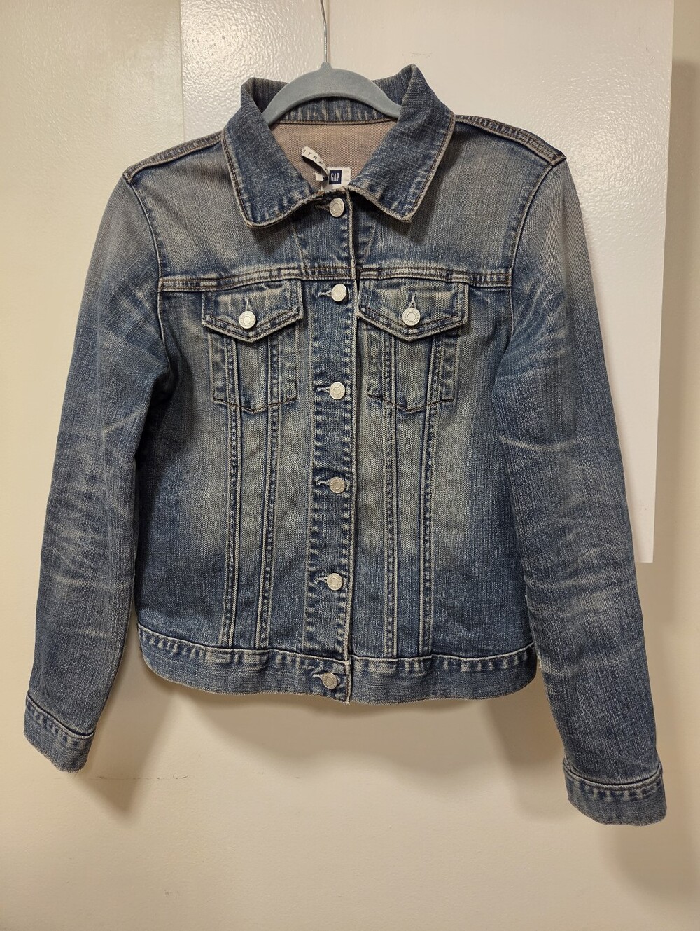 Vintage Y2K Gap Super Stretch Snug Denim Jacket Medium RN 54023